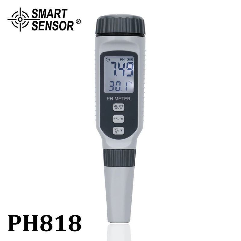 Shima PH818 เครื่องทดสอบ PH ปากกาทดสอบ PH ตู้ปลา ค่า PH จอแสดงผลดิจิตอล เครื่องวัดค่า PH แบบพกพา