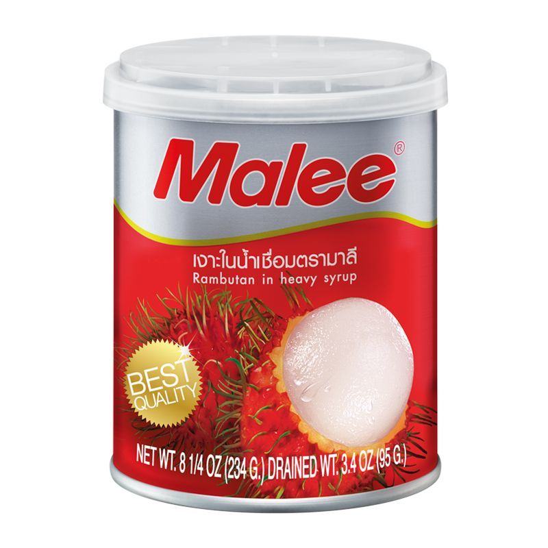 มาลีเงาะในน้ำเชื่อม 565กรัม Malee Rambutan in Syrup 565g. [หมายเลขบาร์โค้ด 8853333000436 ]