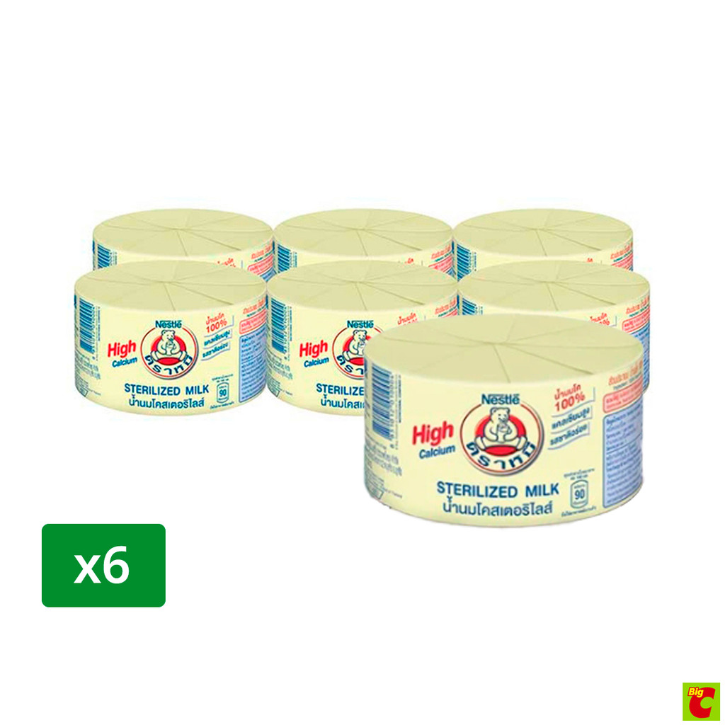 ตราหมี นมโคสเตอริไลส์ 140 มล. แพ็ค 6