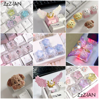 Star Keycap น่ารักโปร่งใส WSAD สําหรับคีย์บอร์ดเกมอุปกรณ์สํานักงาน ESC Key Caps ของขวัญ