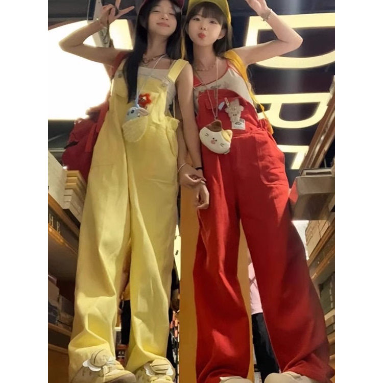 jinn jeans กางเกงยีนส์ขายาว Dopamine Overalls Suit Women Small Spring Summer Playful Age-Reduction C