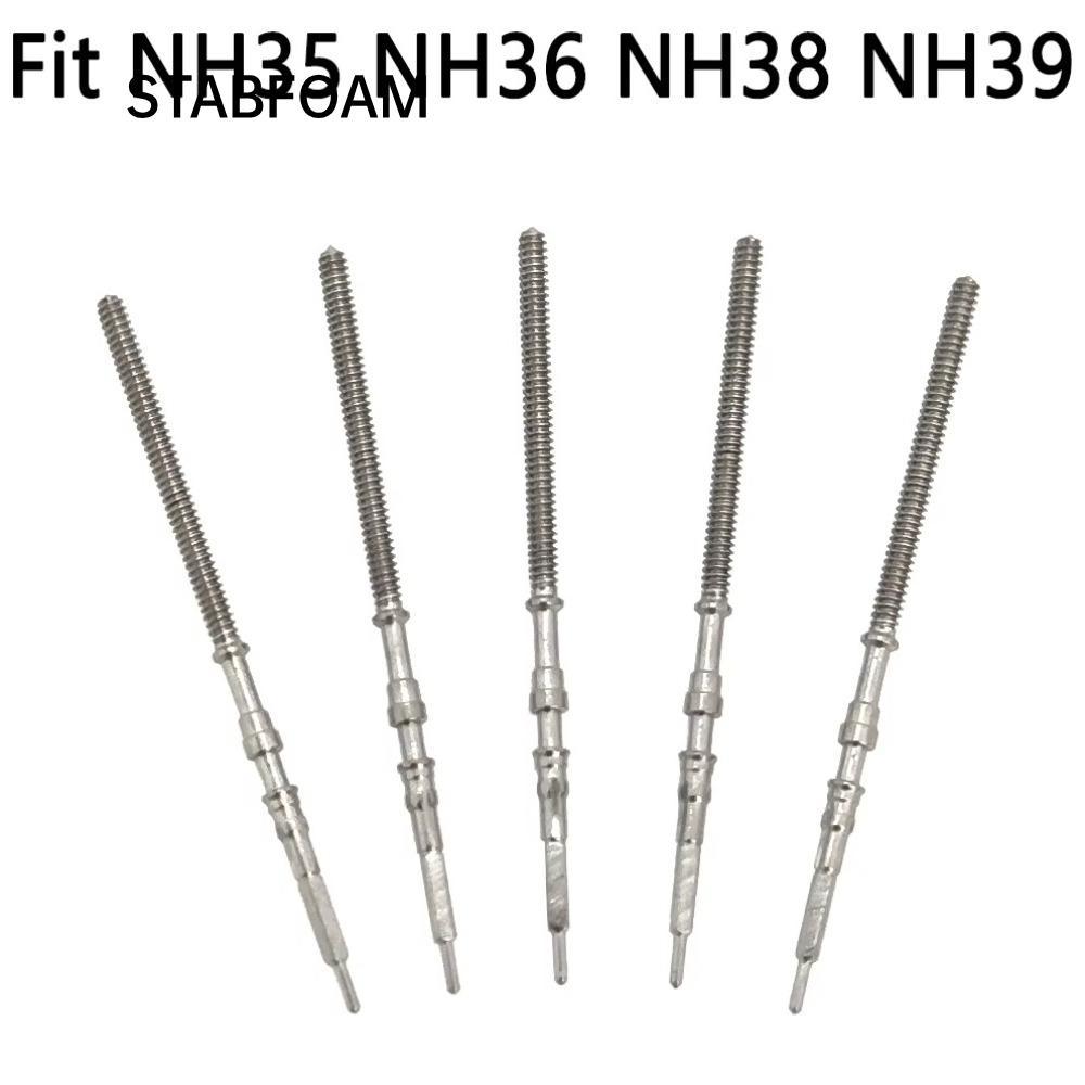STABFOAM 5pcs Movement นาฬิกา Stem อะไหล่, อัตโนมัติ Mechanical Movement นาฬิกา Stem Crown ชุด, เหล็