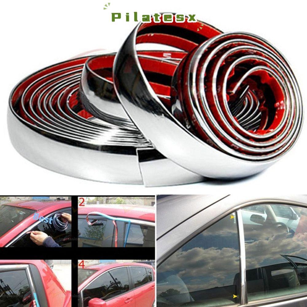 PILATESX กันชนตกแต่งแถบรถตกแต่งประตู Anti-Collision Bright Edge Guard สติกเกอร์
