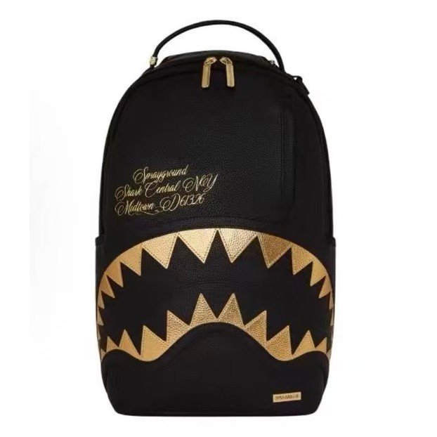 SG Sprayground Shark Mouth Backpack American Style Golden High-value Student High School College Stu