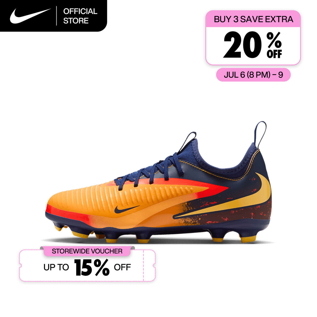 Nike Older Kids' Jr. Phantom 6 Low Academy "Erling Haaland" Multi-Ground Soccer Cleats - Laser Orange [HQ2032-800]