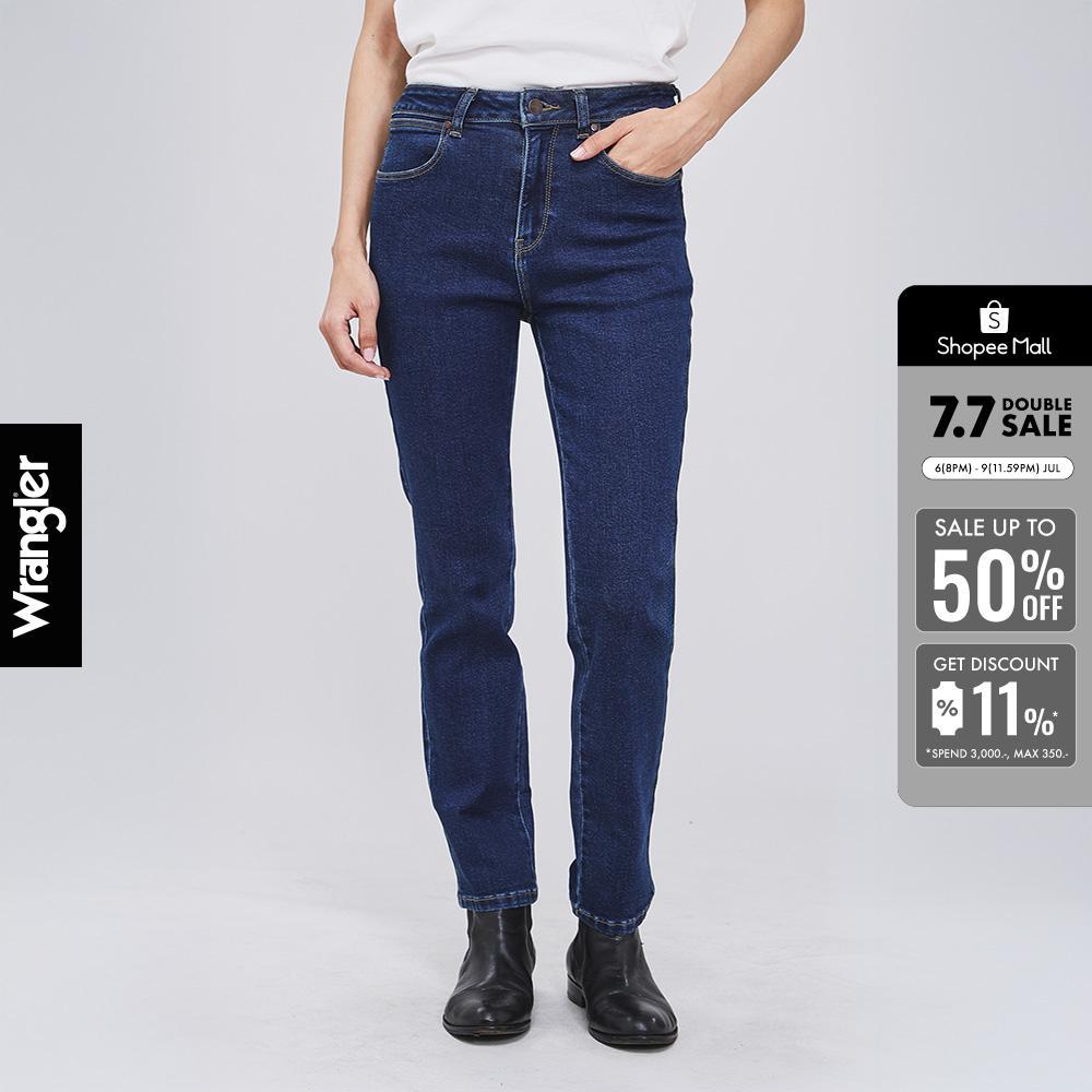 WRANGLER กางเกงยีนส์ผู้หญิง เอวกลาง ทรงเข้ารูป ทรง Slim รุ่น WR SC24WSLIC01 สียีนส์กลาง