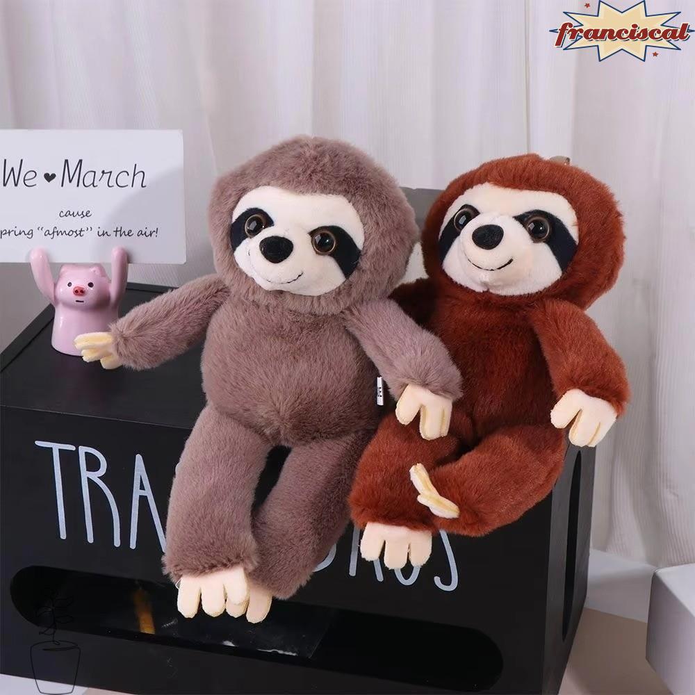 FRANCISCAL Sloth จี้ขนาดเล็ก, จําลองพวงกุญแจตุ๊กตาสัตว์ Sloth, จี้ Soft Plush Sloth พวงกุญแจ