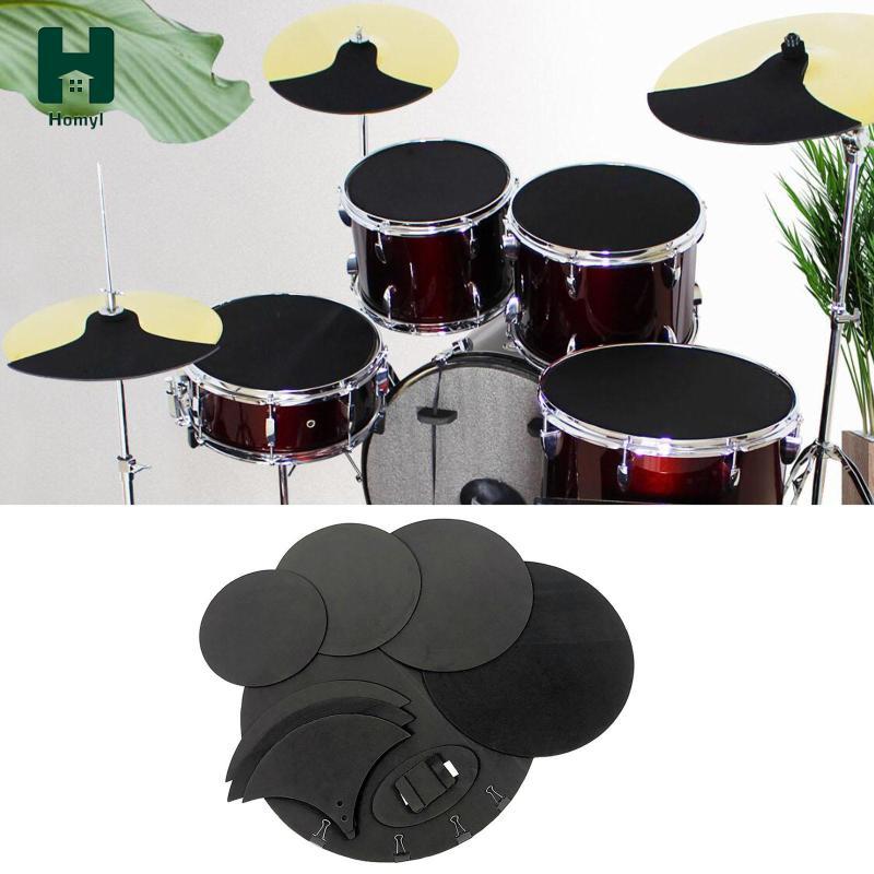 [Homyl] Mute Damper Pads Drum Practice Pad Set Drum Pad Muffler Kit สําหรับกลองบ่วง Cymbals และ Bass