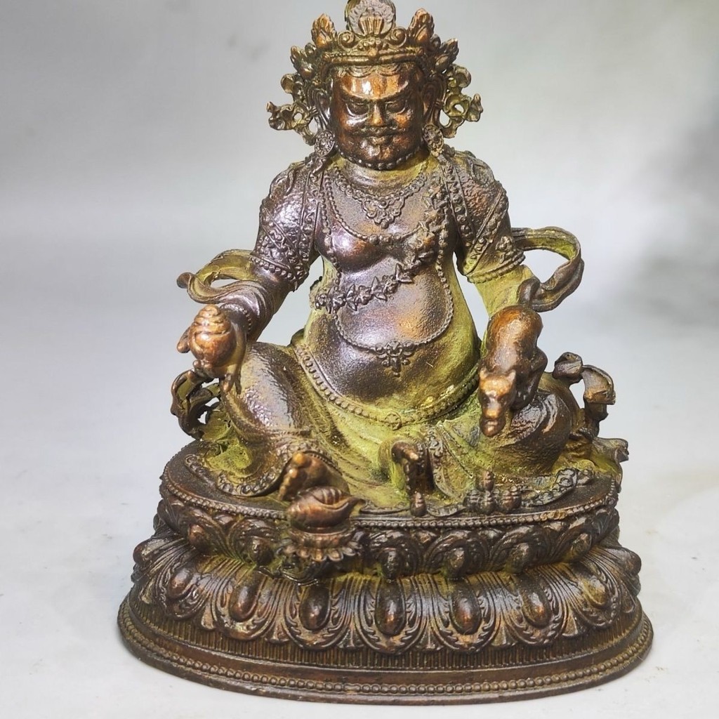 9.4 Retro พระพุทธรูปเนปาล Bronze รูปปั้นทิเบตบ้าน God of Wealth พระโพธิสัตว์ Tantric บูชา God of Wea