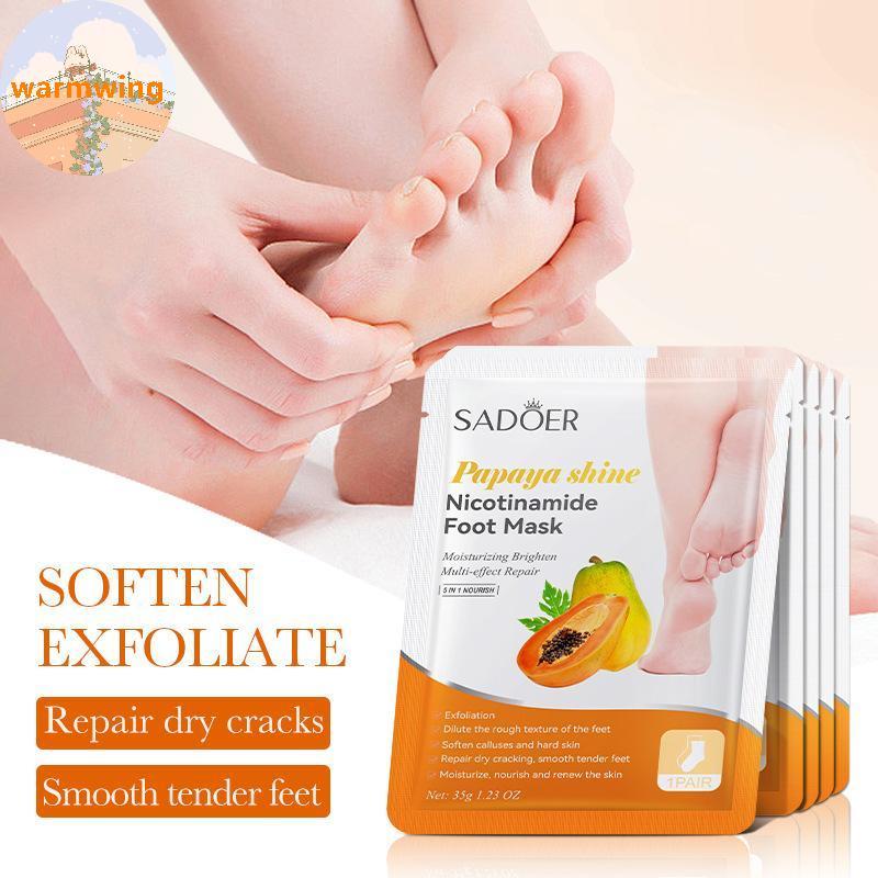Warmwing 1 คู่ SADER Fruits Foot Mask Moisturizing Foot Peeling Mask Exfoliating For Feet Spa Pedicu