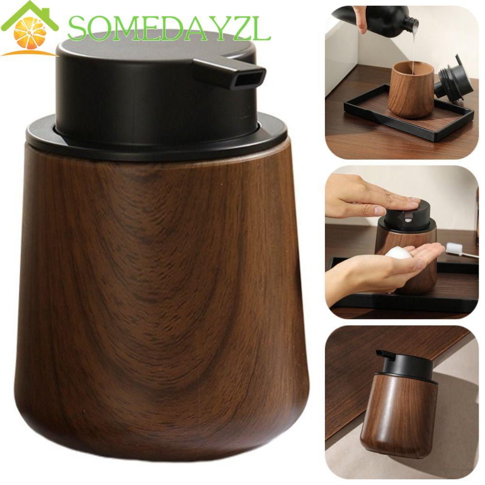 SOMEDAYZL ขวดปั๊มฟอง, 250ml รีฟิลลายไม้ตู้ทําสบู่,ขวด Dispensing Multifunctional Empty Manual Press Liquid Lotion Storage ขวดห้องครัว