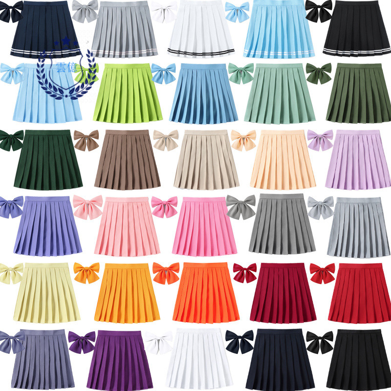 กระโปรงจีบสีพื้นสั้นเอวสูงสไตล์นักเรียน สีพาสเทล เหมาะชุดนักเรียน/คอสเพลย์ รุ่น 4AKP