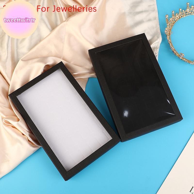 TRWITR 36-Slot เครื่องประดับแหวนกล่องถาด Organizer ต่างหู Trinket แสดงกรณีกํามะหยี่ Organizer กล่องเ