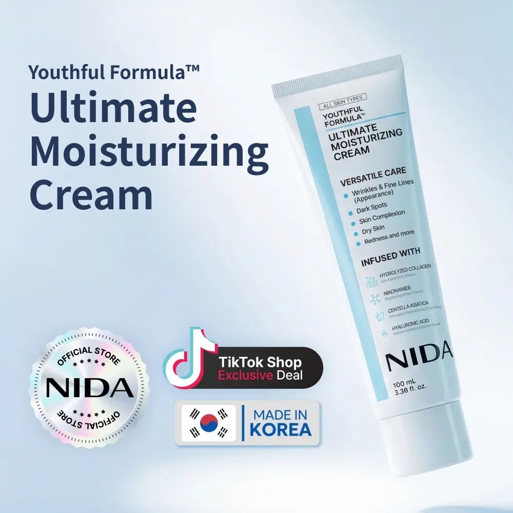 NIDA Youthful Formula Ultimate Moisturizing (100mL) / คอลลาเจน, ไนอาซินาไมด์, Centella Asiatica, กรด