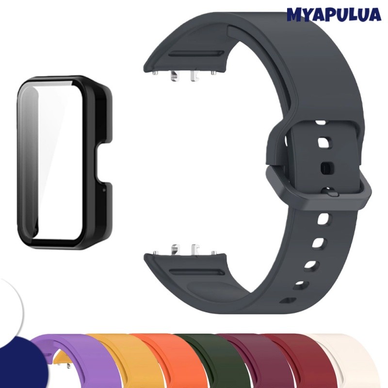 สายรัดซิลิโคนกรณียาก for Samsung Galaxy Fit 3 ผู้ป้องกันหน้าจอ PC ฝากกันชนเปลี่ยนสายพานยางสายรัดข้อมืออุปกรณ์เสริม