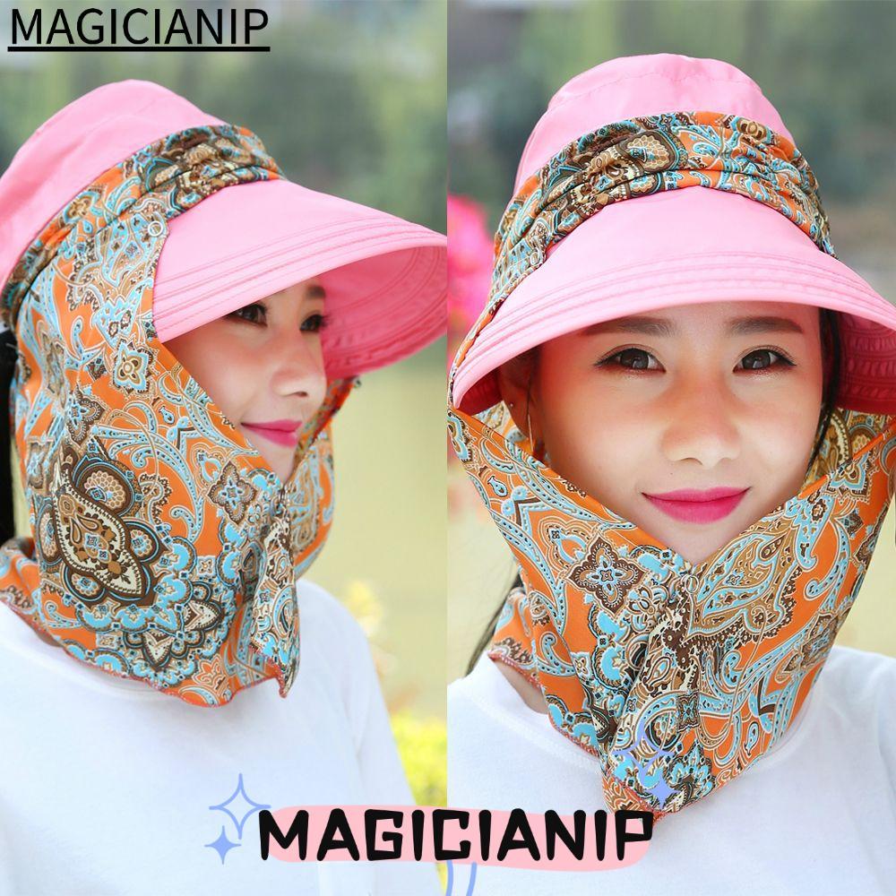 MAGICIANIP หมวกบังแดดฤดูร้อนกลางแจ้งขี่หมวกชายหาดปีกกว้าง
