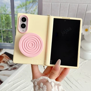 ขาตั้งแม่เหล็กสี Blocking Skin Feel Case สําหรับ Samsung Galaxy Z พับ 8 กว้าง Fold8 Ultra Fold8 กว้าง Ultra Fold 7 Fold7 กันกระแทกแกนป้องกันพร้อม Lanyard สําหรับ Magsafe ฝาครอบ