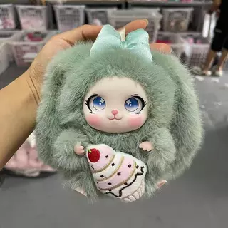 [Kacoom] Soft Fluffy Plush Rabbit จี้ยาง Face ตุ๊กตาของเล่นกระเป๋า Charm สําหรับพวงกุญแจ Bapa Girls Daily Accessory TH