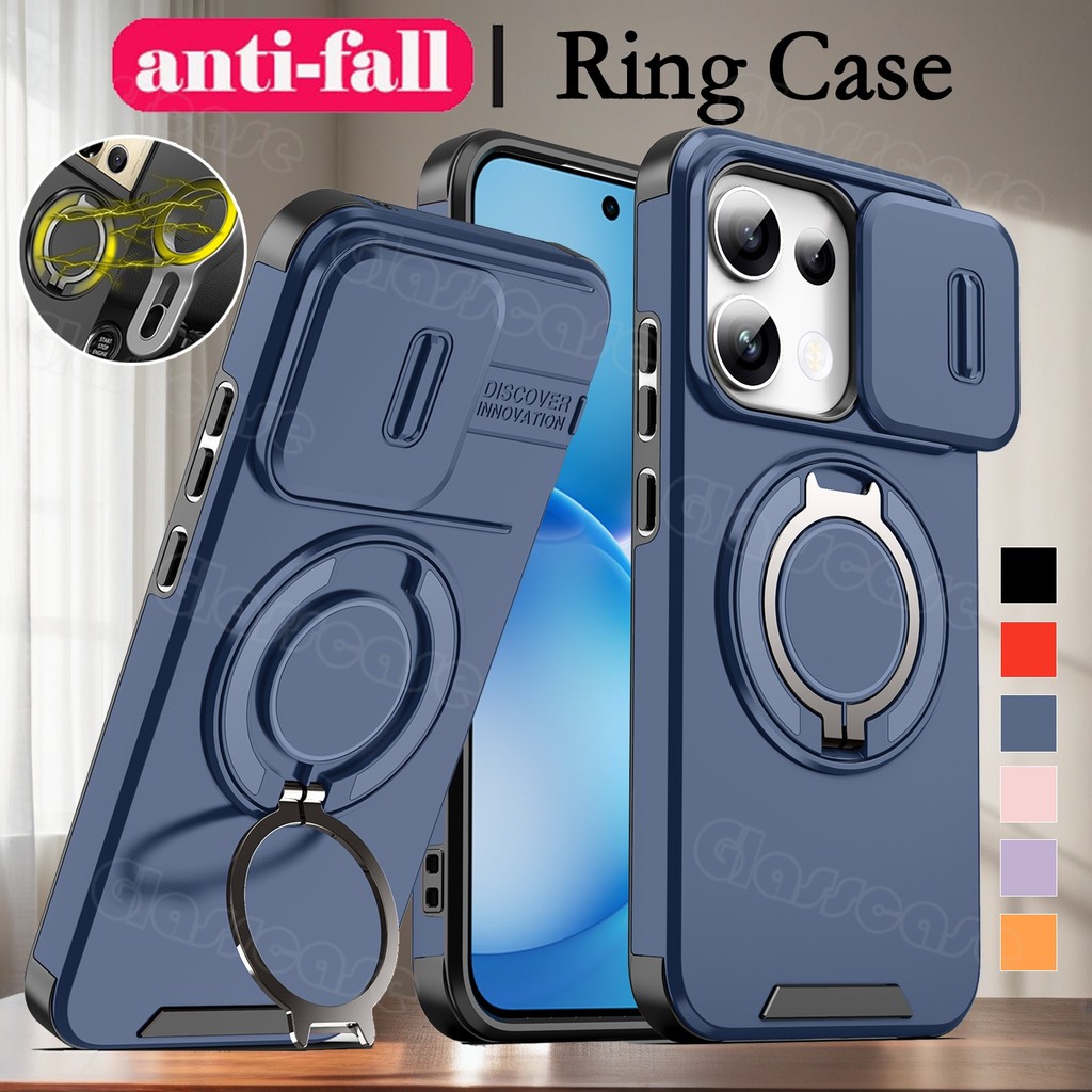 Oppo Reno16 F 5G 2026 สําหรับ OPPO Reno 16 F Pro Reno16 F Pro 16F OPPOReno16F Push กล้องกันกระแทกป้องกันแหวนเกราะเคสโทรศัพท์วงเล็บโลหะ Stent ปลอกฮาร์ดปกหลัง
