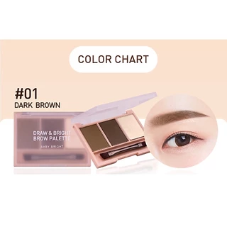Baby Bright ดรอว์แอนด์ไบร์ทโบรว์พาเลท Draw & Bright Brow Palette (เครื่องสำอาง,ที่เขียนคิ้ว,ที่เขียนคิ้วแบบฝุ่น)