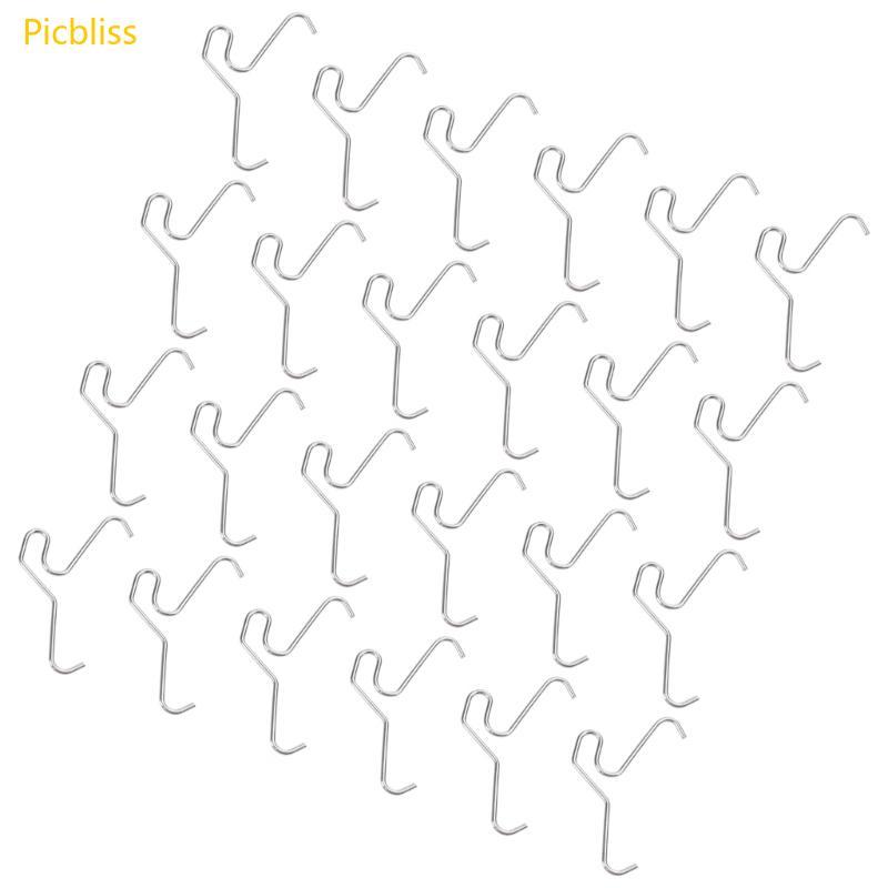 Picbliss 24 ชิ้นตกแต่งอิฐคลิป Functional ความงามสแตนเลสสตีลเครื่องมือทําสวน Hook สําหรับ Wall Mounti