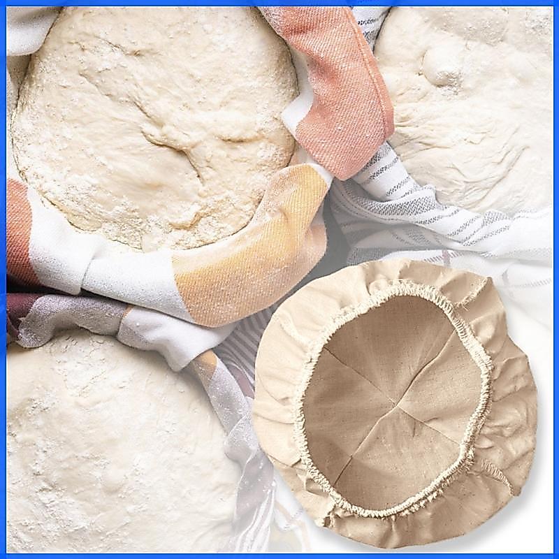 Con 5 ชิ้นขนมปัง Proofing ตะกร้า Liners รอบผ้าครอบคลุมขนมปัง Rising อุปกรณ์สําหรับ Sourdough Baking Essential Kitchens T