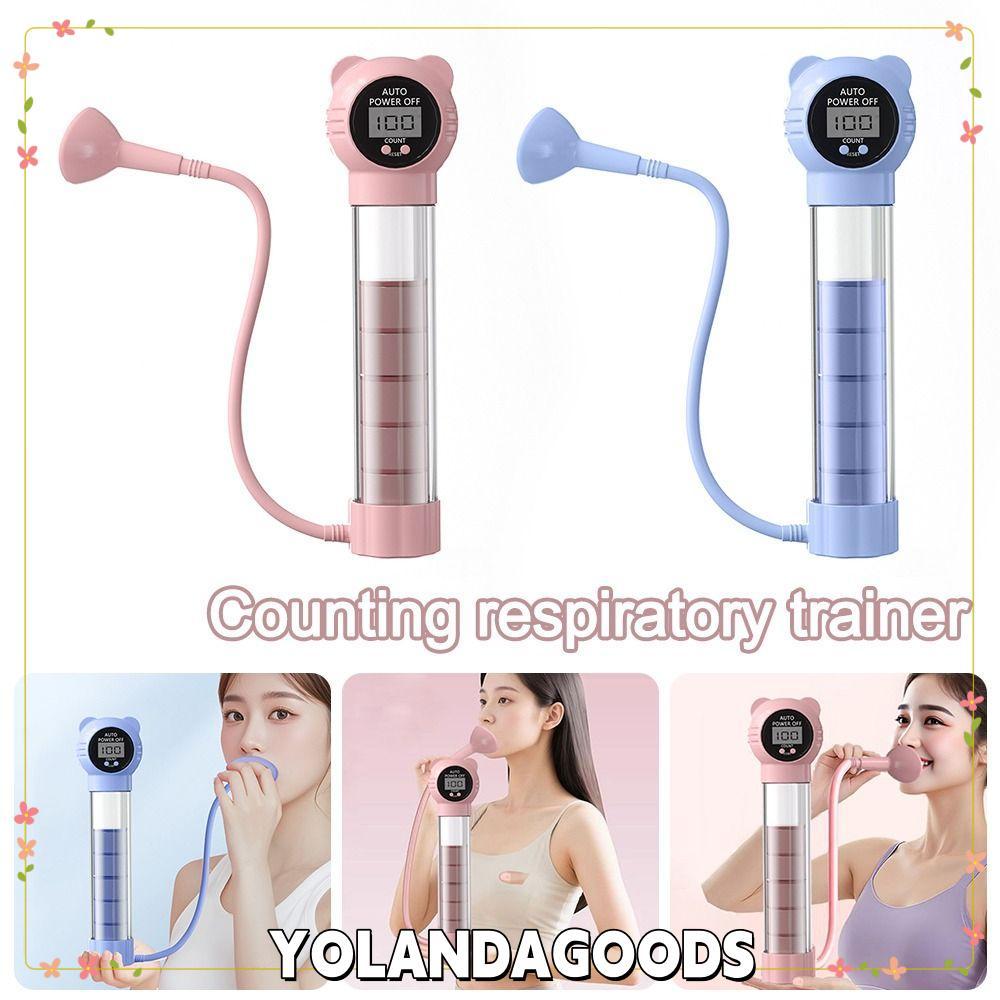 YOLANDAGOODS1 Breathing Dumbbells, Counted ปรับความต้านทาน Breathing Trainer,Lung ความจุ Expander ได