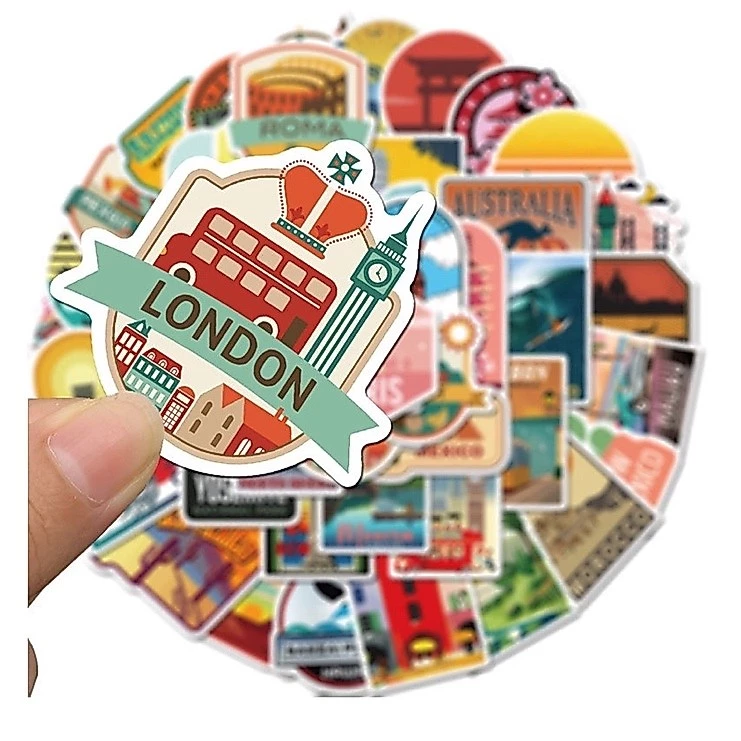 สติ๊กเกอร์ Travel 115 ท่องเที่ยว 50 ชิ้น เดินทาง แคมป์ปิ้ง thumbnail 4