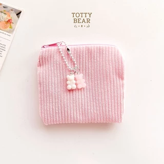 🌷 𝐅𝐥𝐮𝐟𝐟𝐲 𝐩𝐨𝐮𝐜𝐡 🍊 ʕ•ᴥ•ʔ กระเป๋าลูกฟูก ใส่เหรียญ สตางค์ แบงค์ได้ มีถึง 12 สีน่ารัก