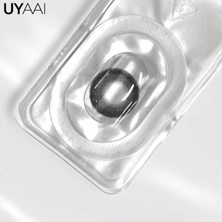 คอนแทคเลนส์สีดำ【0.00】UYAAI แบบใช้รายเดือน สวมใส่สบาย พอดีทุกวัน ขนาด Milk Ball 14.5 มม.