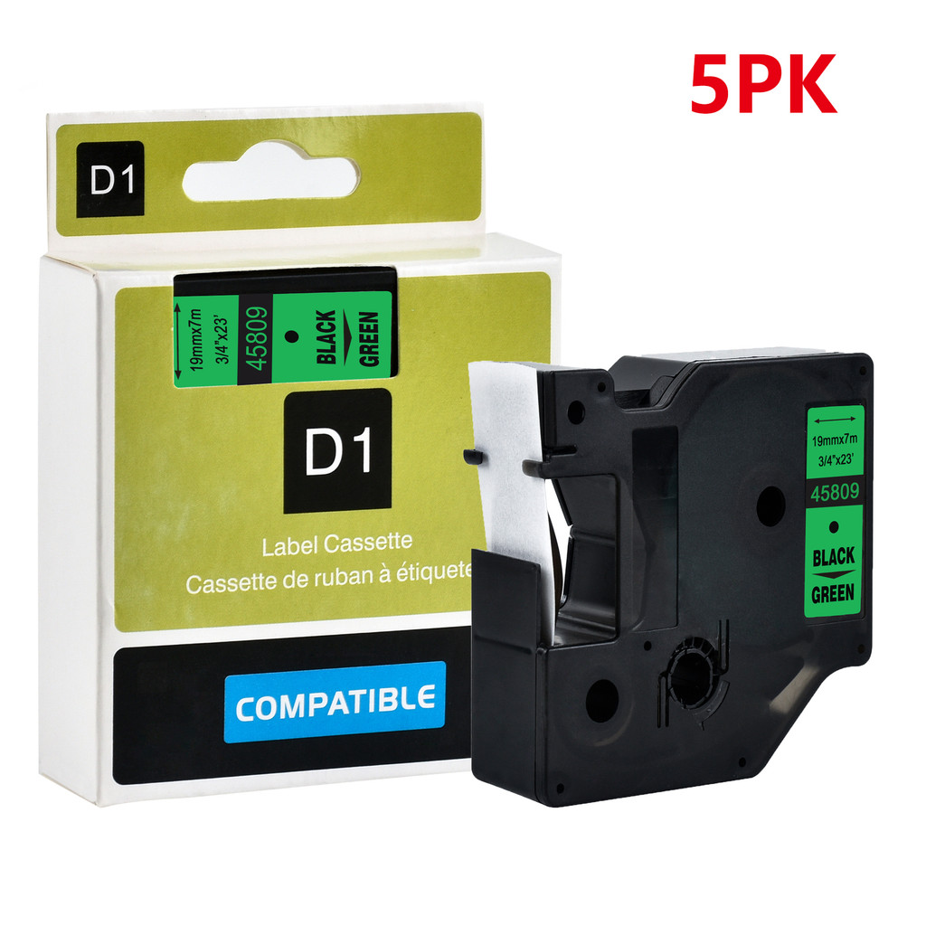 1-5 ชิ้นใช้งานร่วมกับ dymo D1 19 มม.เทป 45809 สําหรับ Dymo labelmanager LM160 210D