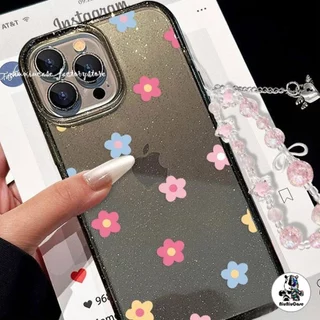 เคส For iPhone 16 เคสไอโฟน11 ใสแวววาวสุดสดใส เคส TPU ดอกไม้หลากสี เข้ากันได้กับ iPhone 12 13 16 15 14 Pro max XR 16Plus
