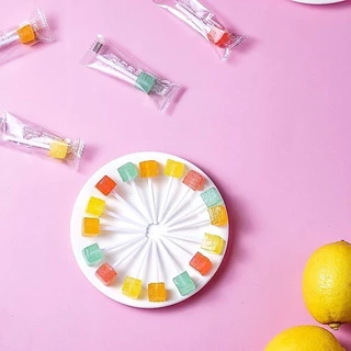Mini lollipop อมยิ้มมินิ อมยิ้มจิ๋วทรงลูกเต๋ารสผลไม้ 50-100ชิ้น (1ชิ้น/3กรัม) สีสันสดใส อบยิ้มสผลไม้คละสี