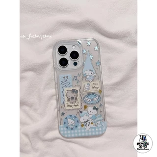 รูแม่นยำ สไตล์สูงระดับ ส่งจากไทย คิตตี้สีฟ้า for iPhone เคสไอโฟน 17 11 12 13 14 15 16 PLUS PRO MAX X XS MAX XR 7 8PLUS แ