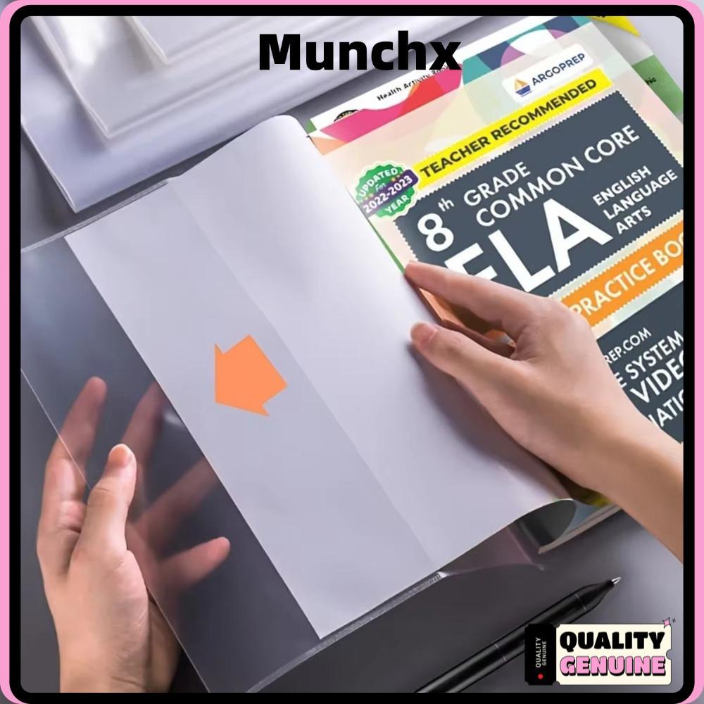MUNCHX 10 ชิ้นปกหนังสือพลาสติก, A4/16K/A5 กันน้ําโปร่งใสปกหนังสือ, ปิดแบบมีกาวในตัวทนต่อการสึกหรอแฟ้มหนังสือฝาครอบป้องกัน