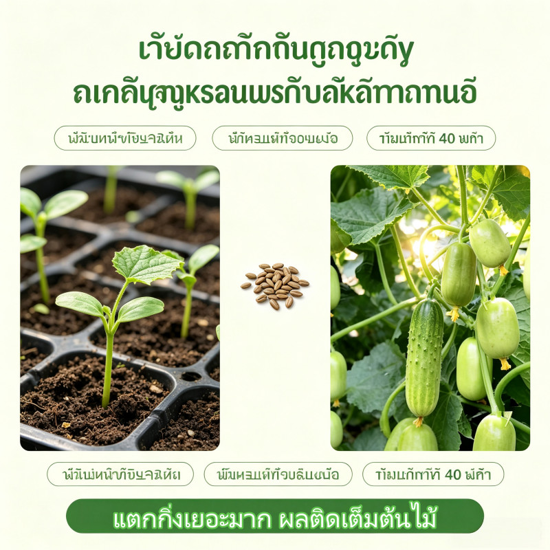 【พร้อมส่งจากไทย】 เมล็ดแตงกวาสาวงาม พันธุ์เล็กกรอบหวาน รูปที่ 7