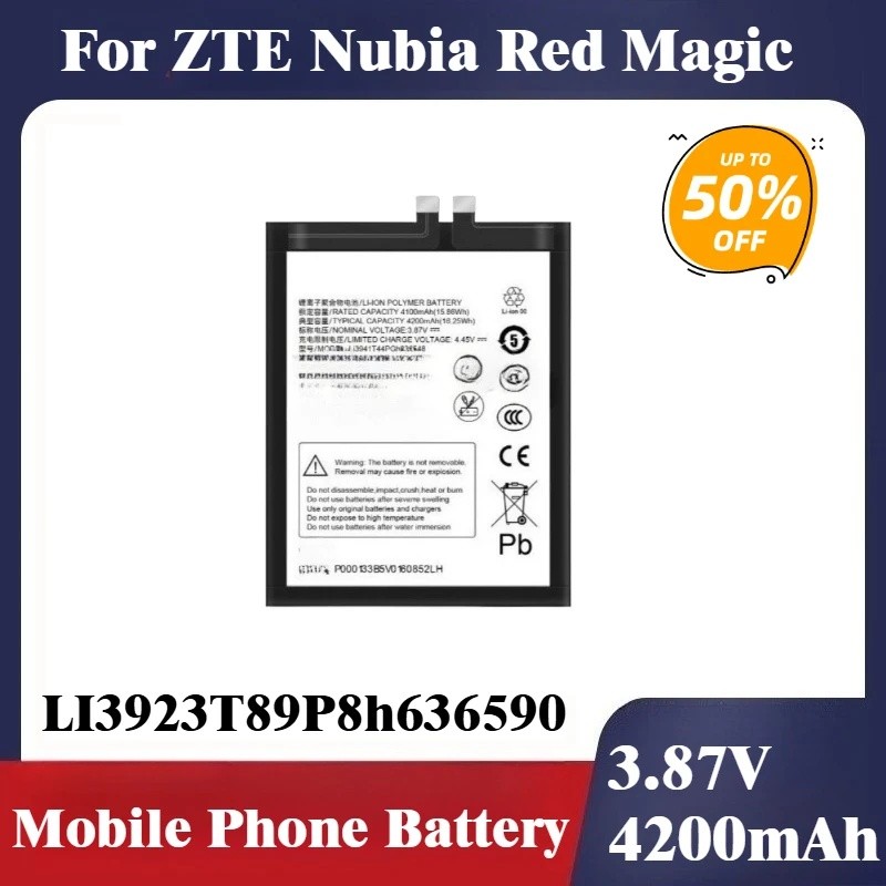 แบตเตอรี่โทรศัพท์มือถือทดแทนใหม่ 3.87V 4200mAh LI3923T89P8h636590 สําหรับ ZTE Nubia Red Magic NX709J