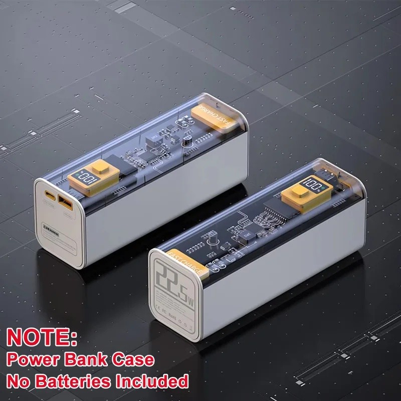 DIY Power Bank Case กล่องชาร์จแบตเตอรี่แบบพกพา LCD PD22.5W Dual-Direction Fast Charging กล่องสําหรับ