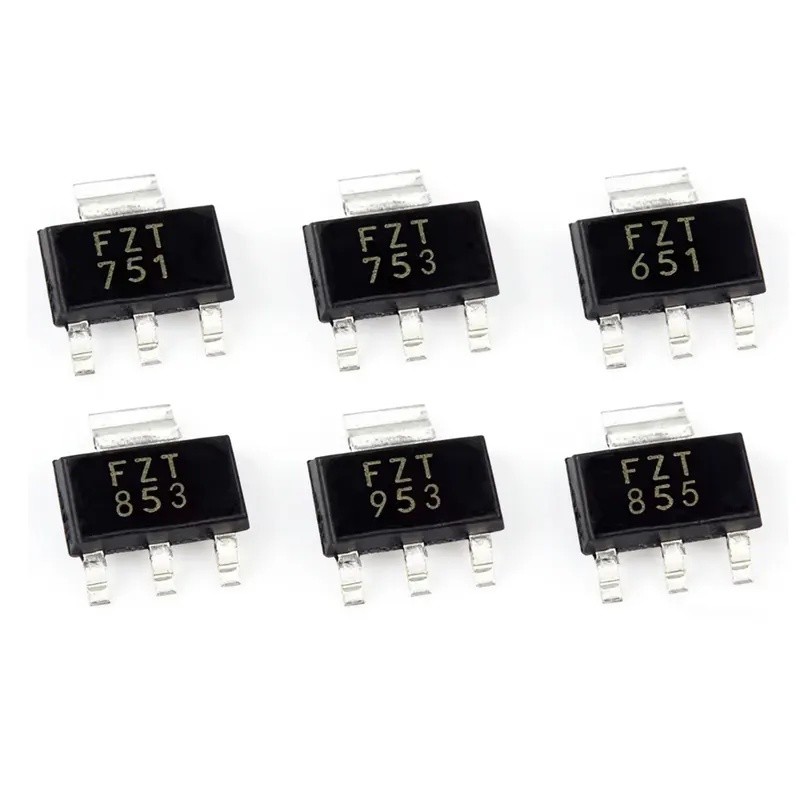 10 ชิ้น/ใหม่ FZT651TA FZT653 FZT655 FZT751 FZT753 FZT755 FZT851 FZT855 FZT951 FZT953 FZT955TA SOT-22