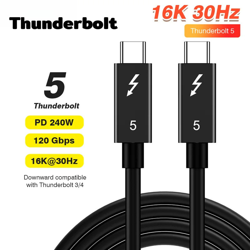 Thunderbolt 4/5 Coaxial สาย USB4 ประเภท C ถึง Type C 120Gbps PD 240W Fast สายชาร์จเหมาะสําหรับกราฟิกการ์ดภายนอก