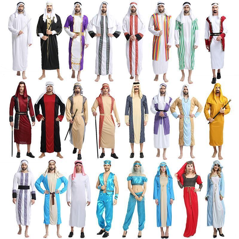 万圣节cosplay演出服饰阿拉伯服装迪拜土豪卡塔尔牧羊人衣服7/22 Halloween cosplay performance costume, Arabian outfit, Dubai wea