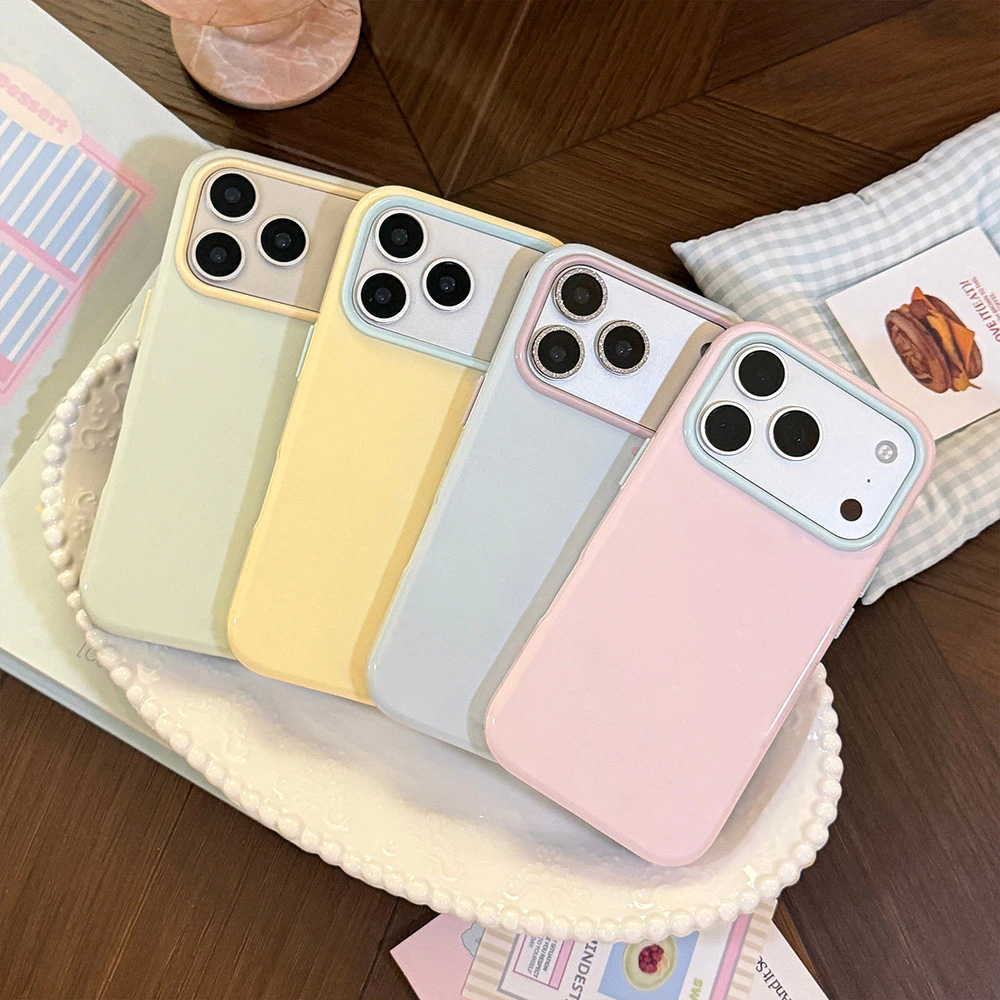 เคสมือถือ For iPhone 13 17 Pro Max Case For iPhone 15 14 16 Pro Max 15 Pro Max เคสโทรศัพท์ลายมาการองสีสันสดใสน่ารักสดใส