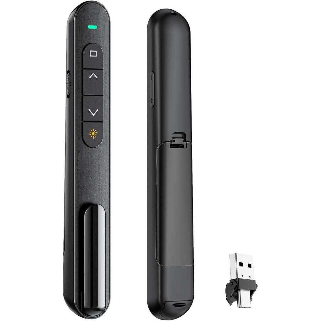 QUI Presentation Clicker สําหรับ PowerPoint, RF 2.4GHz USB Wireless Presenter Remote พร้อมการควบคุมร