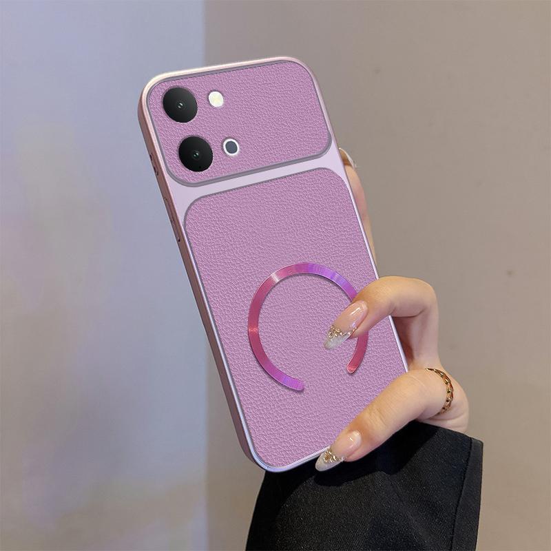 สําหรับ POCO X8 PRO AMX X7 PRO ทันทีเปลี่ยน 17 หนังแม่เหล็กเคสโทรศัพท์ลายลิ้นจี่ Anti-Drop ขนาดใหญ่ดูหน้าต่าง TPU กรณี