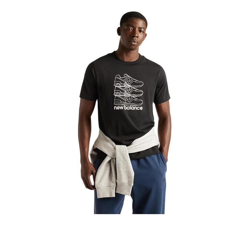 เสื้อยืดผู้ชาย New Balance Layered 574 Relaxed - สีดํา