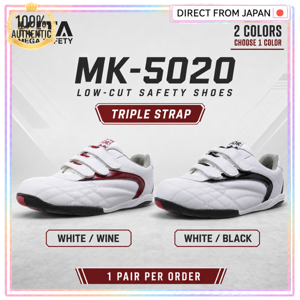 KITA MK-5020 Low-Cut Safety Work Shoes Triple Hook-and-Loop Closure 2 Colors