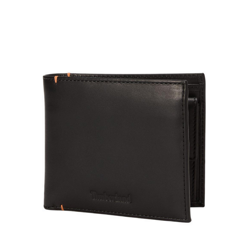 Timberland Riverton Leather Bi-fold กระเป๋าใส่เหรียญผู้ชาย - สีดำ