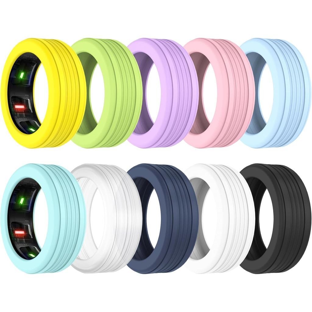 สําหรับ Oura แหวน 3/4 & Samsung Galaxy แหวน,10 ชิ้น Skin-Friendly Anti-Scratch Soft Elatsic ซิลิโคน 