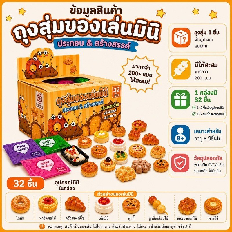 58 ถุง ถุงสุ่ม ของเล่นมินิเบเกอรี่ โมเดลขนมปังจิ๋ว เรซิ่น ชุดใหญ่ ลายสุ่มมากกว่า 400 แบบ