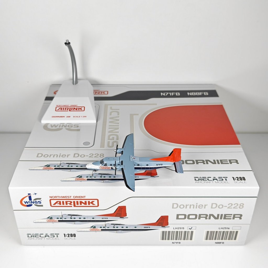 JC Wings LH2515 1: 200 สายการบิน Northwest Neil Do 228-200 N71FB โลหะผสม